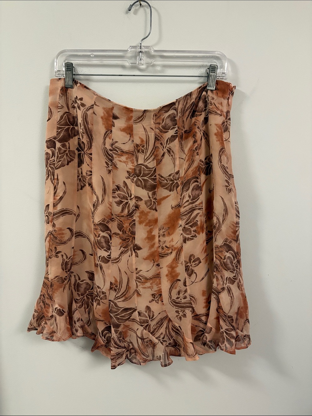 Vintage Y2K Tommy Bahama 100% Silk Floral Pleated Skirt -Size 12